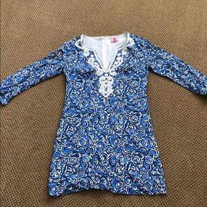 Lily blue black and white long sleeve dress